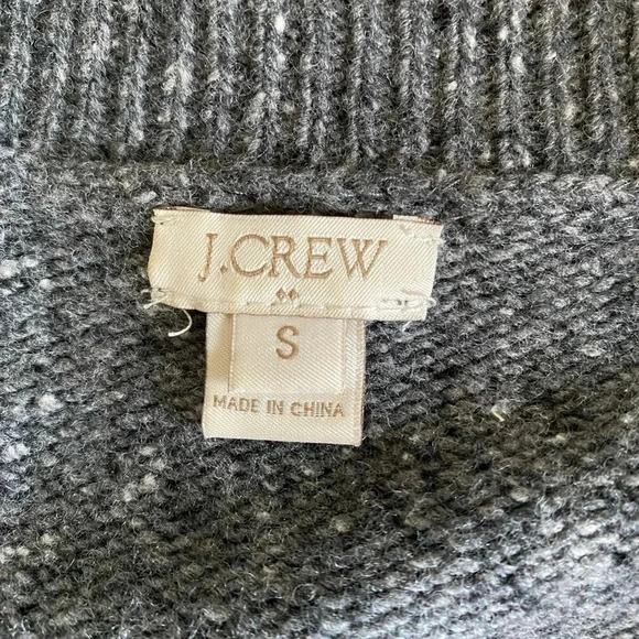 J CREW | Gray Lambswool Blend Shawl Collar Patch Pocket Cardigan Sweater Size S - Picture 5 of 6